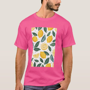 Minimalist Lemon Fruit Pattern Art T-Shirt