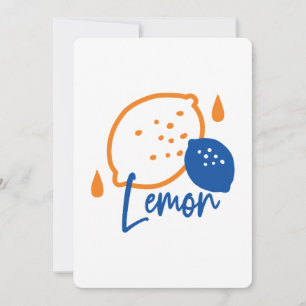 Minimalist Lemon Line Art – Modern Citrus Fruit Invitation