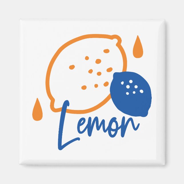 Minimalist Lemon Line Art – Modern Citrus Fruit Magnet (Front)