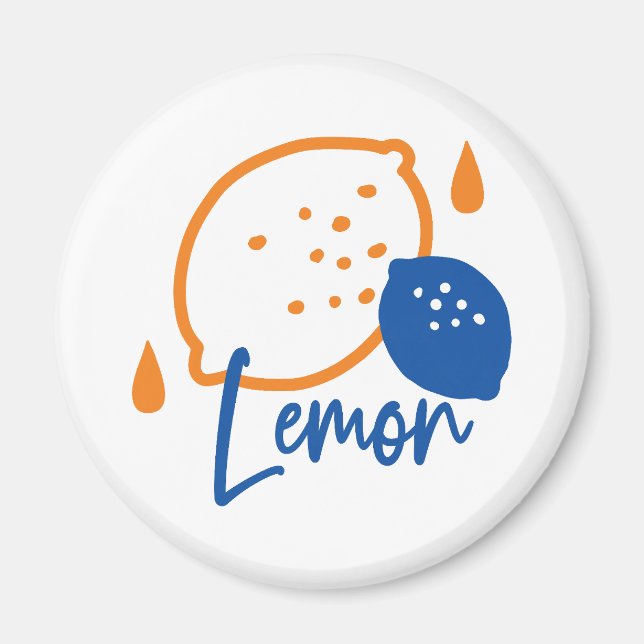 Minimalist Lemon Line Art – Modern Citrus Fruit Magnet (Front)