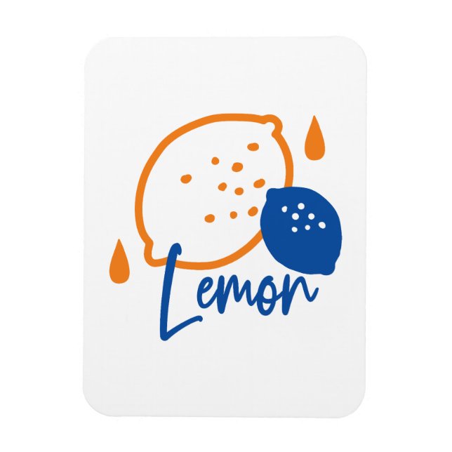Minimalist Lemon Line Art – Modern Citrus Fruit Magnet (Vertical)