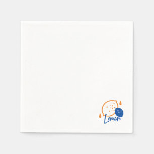 Minimalist Lemon Line Art – Modern Citrus Fruit Napkin