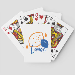 Minimalist Lemon Line Art – Modern Citrus Fruit Playing Cards