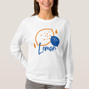 Minimalist Lemon Line Art – Modern Citrus Fruit T-Shirt