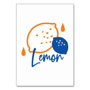 Minimalist Lemon Line Art – Modern Citrus Fruit Table Number
