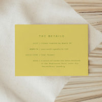 Minimalist Lemon Yellow Wedding Details & Website