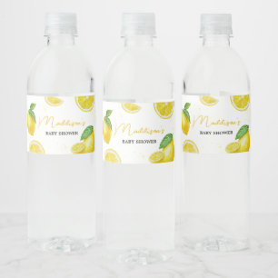 Minimalist Lemonade Baby Shower  Water Bottle Label