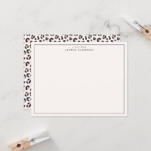 Minimalist Leopard Print Border Note Card