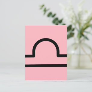 Minimalist Libra Zodiac Horoscope Birthday Gift Postcard