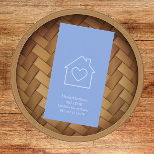Minimalist Light Blue Realtor Real Estate Business Card