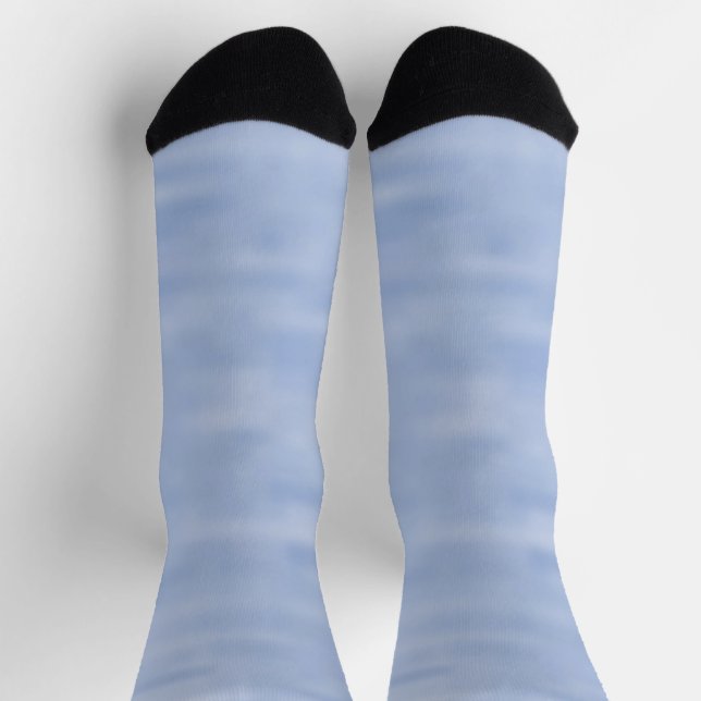 Minimalist light blue sky abstract pattern cute socks (Top)