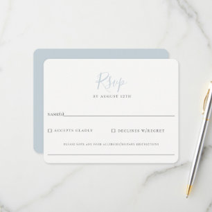 Minimalist Light Blue Wedding RSVP Card