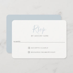Minimalist Light Blue Wedding RSVP Card
