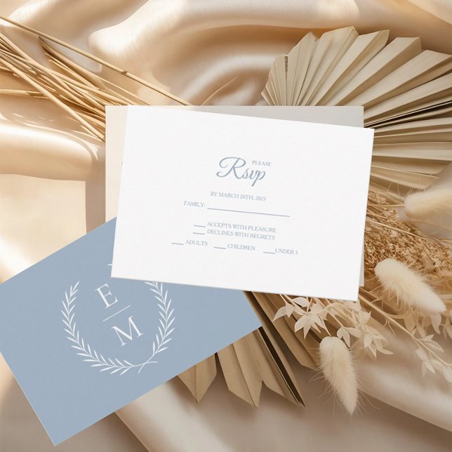 Minimalist Light Blue Wedding RSVP Cards (Creator Uploaded)