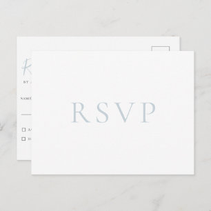 Minimalist Light Blue Wedding RSVP Postcard