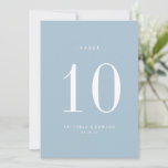 Minimalist Light Blue Wedding Table Number Card<br><div class="desc">Modern Minimalist Light Blue,  wedding table number card. Please note that table number cards must be numbered and added to your cart individually.</div>