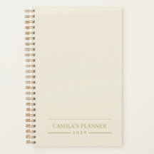 Minimalist Light Cream Planner | Personalized