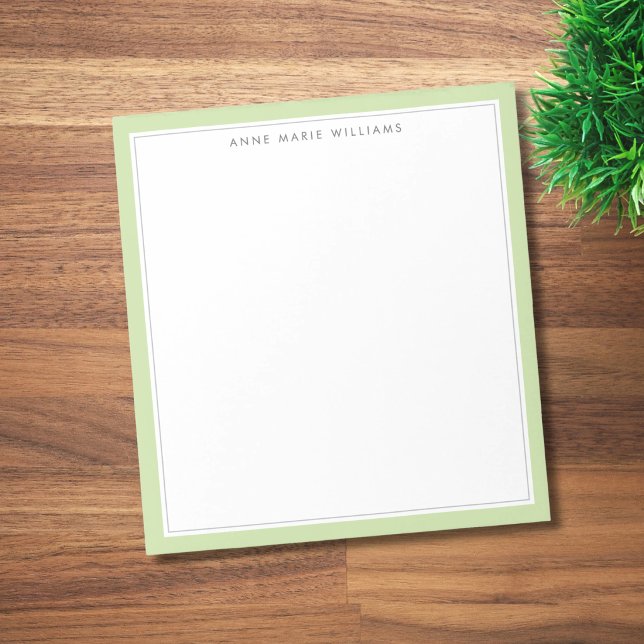 Minimalist Light Green Two Border Name Notepad (Creator Uploaded)