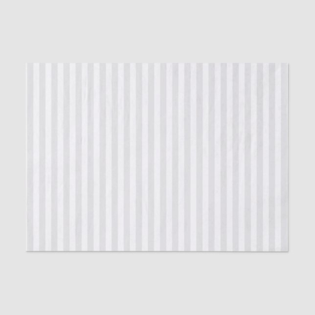 Minimalist Light Grey and White Stripes Tissue Paper (Front)