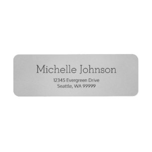 Minimalist Light Grey Grainy Return Address