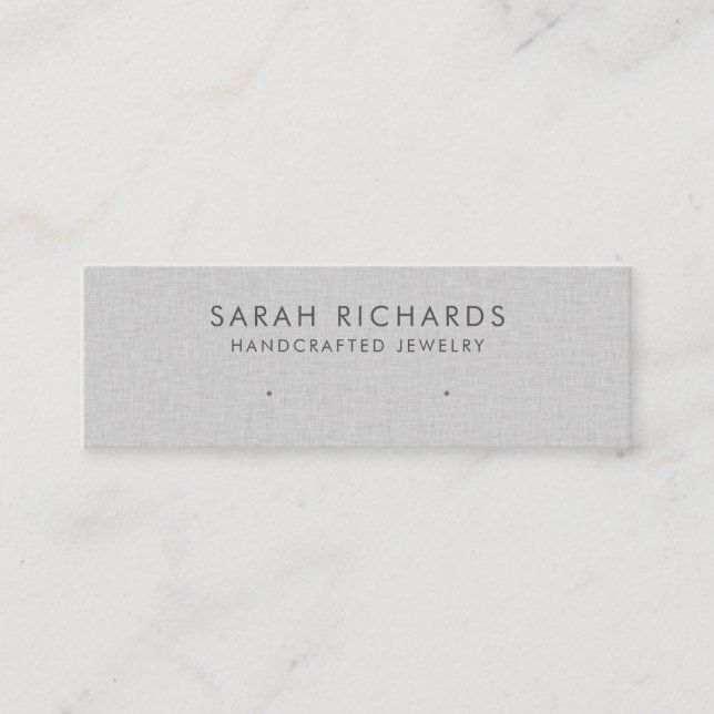 Minimalist Light Grey Jewellery Earring Display Mini Business Card (Front)