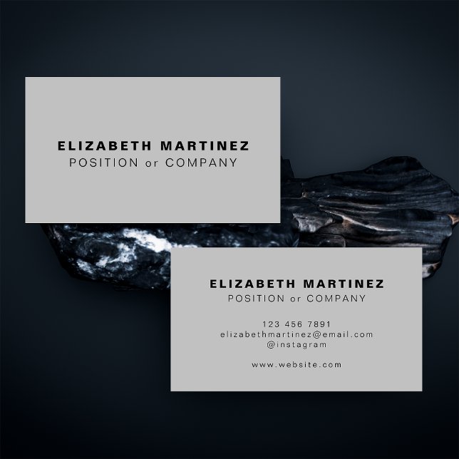 Minimalist Light Grey Modern Professional Custom Business Card (Creator Uploaded)