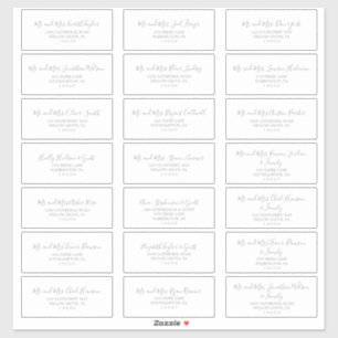 Minimalist Light Grey Wedding Guest Address Labels