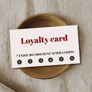 Minimalist Light Pastel Bold Beauty Salon Loyalty Card