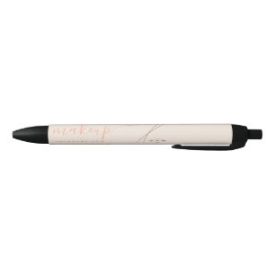 Minimalist Light Peach Makeup Artist Line Art Chic Black Ink Pen