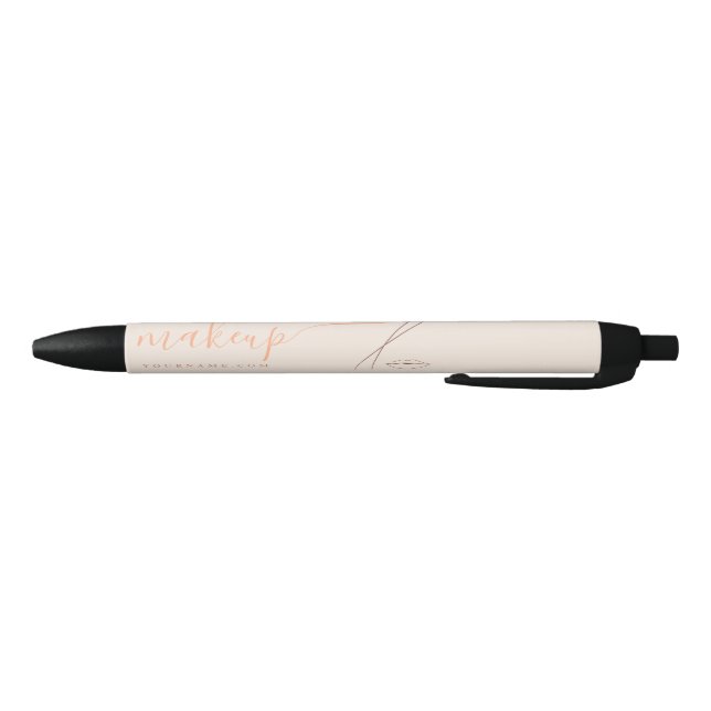Minimalist Light Peach Makeup Artist Line Art Chic Black Ink Pen (Bottom)
