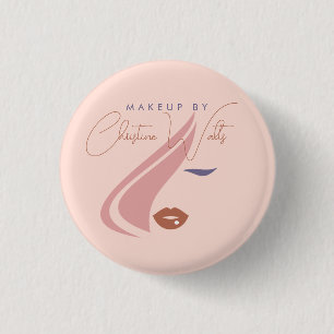 Minimalist Light Peach Pink Makeup Artist Girly 3 Cm Round Badge