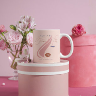 Minimalist Light Peach Pink Makeup Artist Girly Coffee Mug