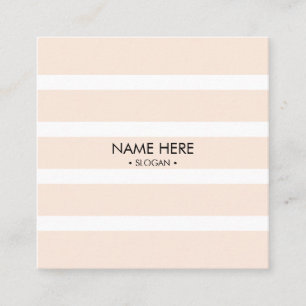 Minimalist Light Pink Stripe Square Business Card