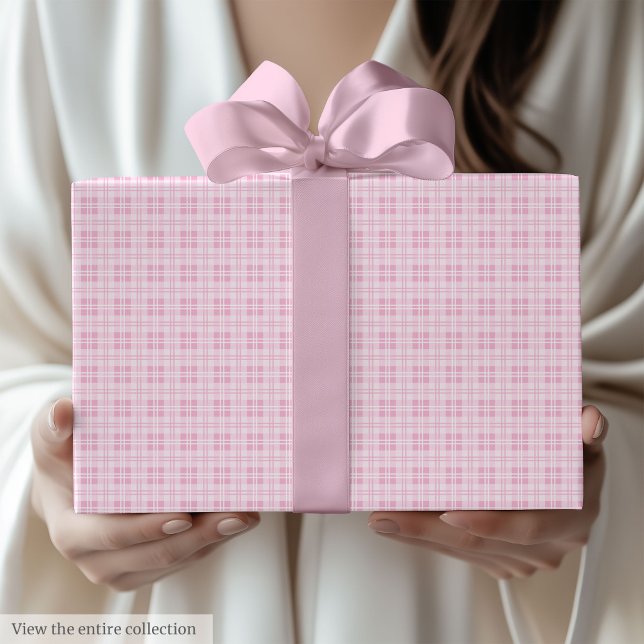 Minimalist Light Pink & White 90th Birthday Wrap Wrapping Paper (Minimalist Light Pink & White 90th Birthday Wrap)