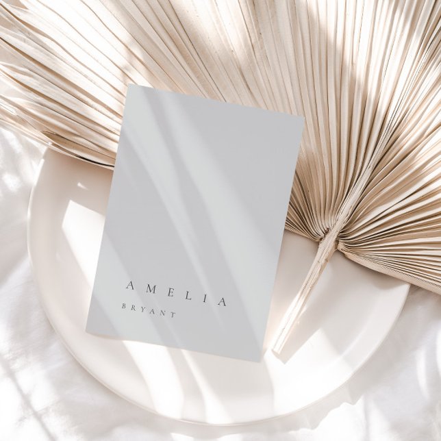 Minimalist Light Slate Blue Guest Name Place Card (Light Slate Blue Flat Blank Table Guest Place Card)