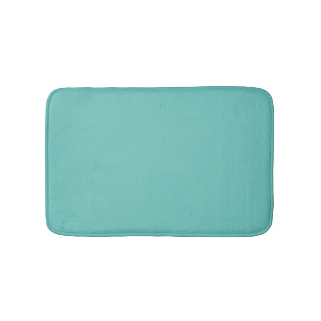 Minimalist light teal solid plain elegant modern  bath mat (Front)