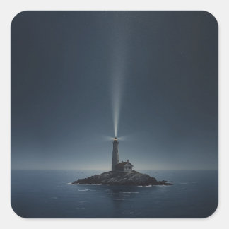 minimalist lighthouse painting images. 🌌✨ square sticker