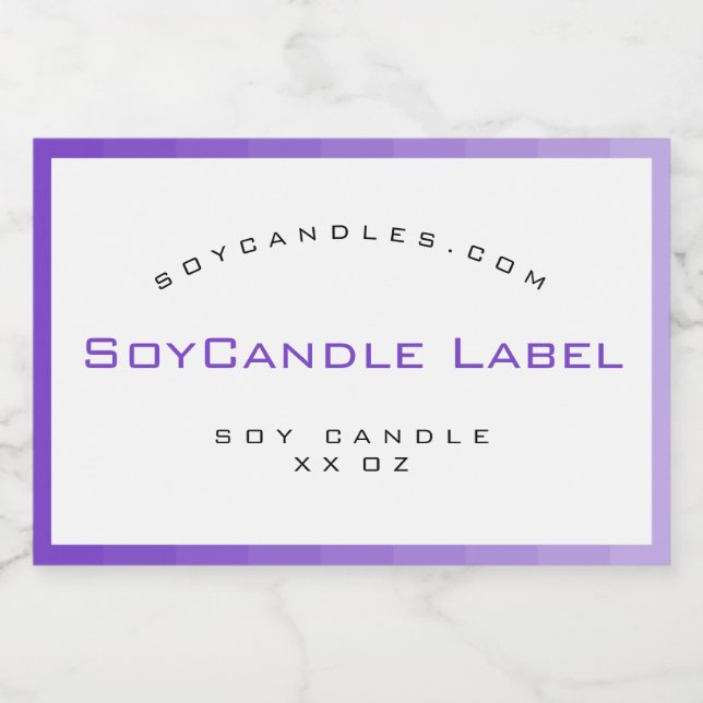 Minimalist Lilac Colour Gradient Simple Candle and Food Label (Single Label)