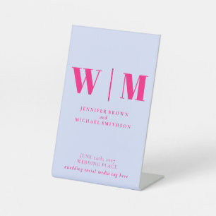 Minimalist Lilac Pink Party Modern Simple Wedding Pedestal Sign
