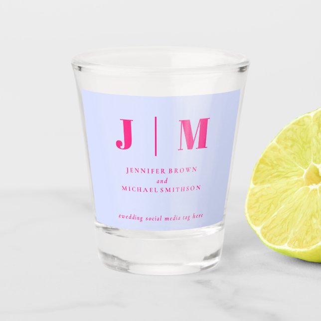 Minimalist Lilac Pink Simple Drink Wedding Party Shot Glass (Front)