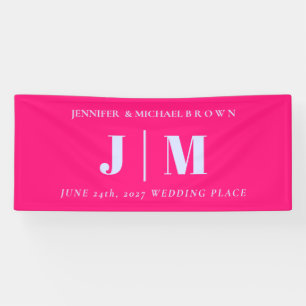 Minimalist Lilac Pink Simple Wedding day party Banner
