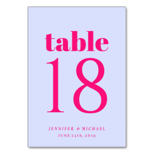 Minimalist Lilac Pink Simple Wedding Seating Table Number