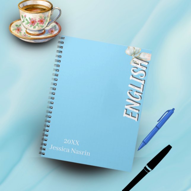 Minimalist Lilac Vertical Text School Subject Notebook (Creator Uploaded)