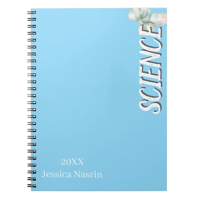 Minimalist Lilac Vertical Text School Subject Notebook (Front)