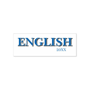 Minimalist Lilac Vertical Text School Subject Self-inking Stamp