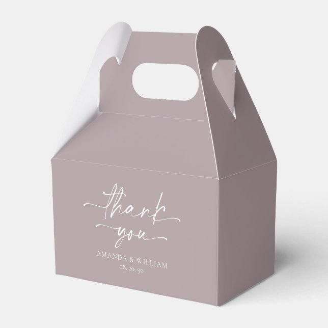 Minimalist Lilac Wedding Favour Box (Front Side)