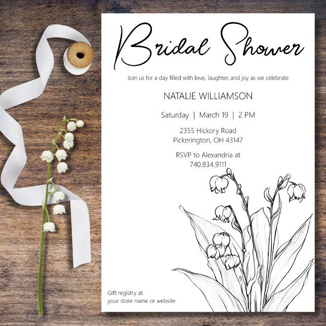 Minimalist Lily of the Valley Bridal Shower  Invitation (Creator Uploaded)