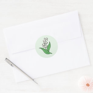 Minimalist Lily of the Valley Wedding  Classic Round Sticker