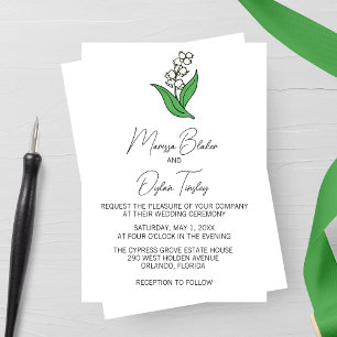 Minimalist Lily of the Valley Wedding Invitation