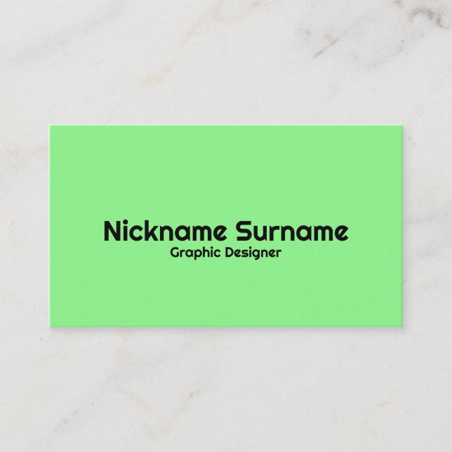 Minimalist Lime Green & Black Elegant Simple Business Card (Front)